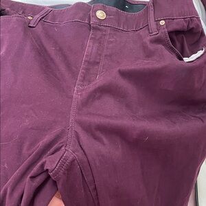 Chico's wine Pants 1 pr. burgundy denim